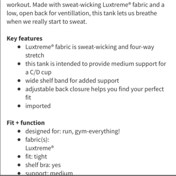 Lululemon• Super Sport Tank Bra Butterfly - Picture 4 of 12